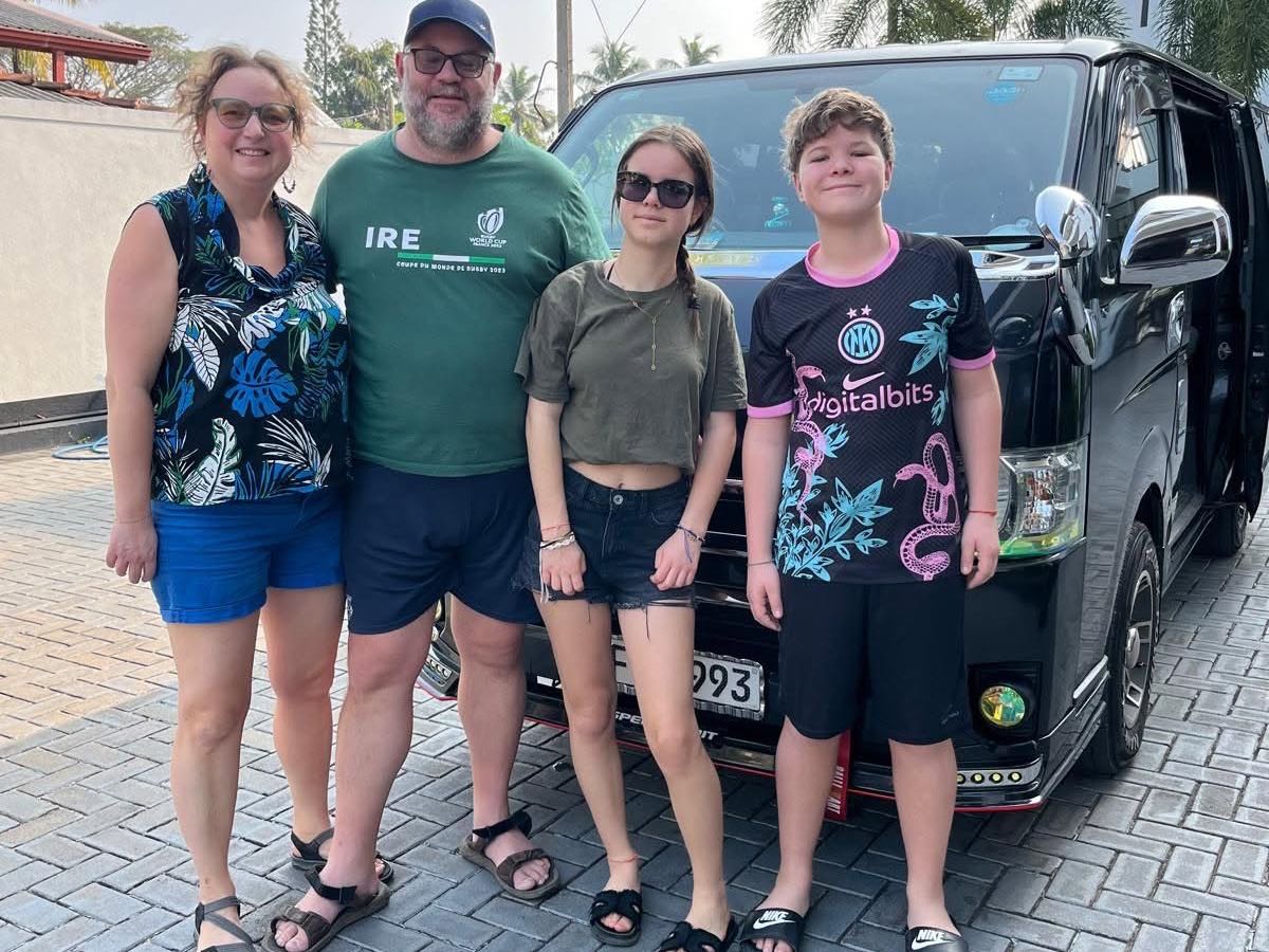 Travel group at the end of the journey